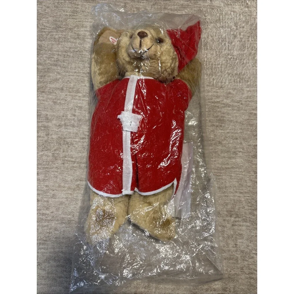 Vintage Christmas Bear Snoozy Sleeper Animated Plush Sealed New Old Stock 80s